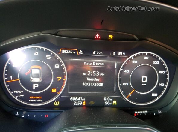 TRUAEAFV9K1005019 2019 AUDI TT Black Instrument cluster view