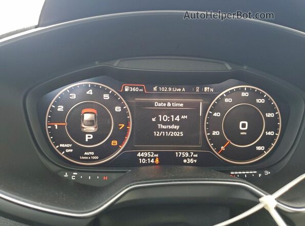 TRUC5AFV5G1026076 2016 AUDI TT Black Սարքավորումների վահանակի տեսք