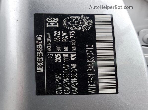 W1K3F4HB4NJ370710 2022 MERCEDES-BENZ A Silver ძრავის განყოფილების ხედი