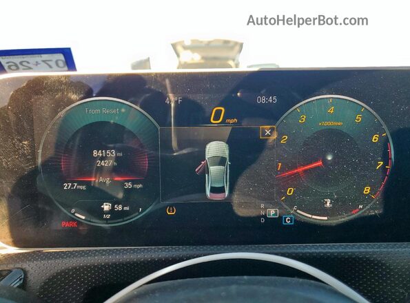 W1K3G4EB3LJ226628 2020 MERCEDES-BENZ A Gray Вид щитка приладів
