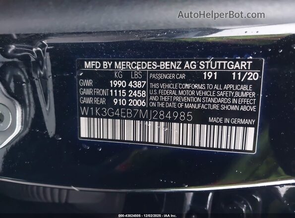 W1K3G4EB7MJ284985 2021 MERCEDES-BENZ A 220 Black Շարժիչի բաժամունքի տեսք