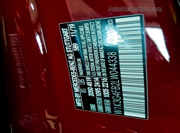 W1K3G4FB2LW044338 2020 MERCEDES-BENZ A Red Вид підкапотного простору