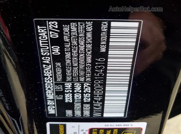 W1KAF4HB0PR154316 2023 MERCEDES-BENZ C Черный 