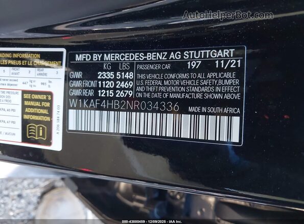W1KAF4HB2NR034336 2022 MERCEDES-BENZ C-CLASS Black Widok komory silnika