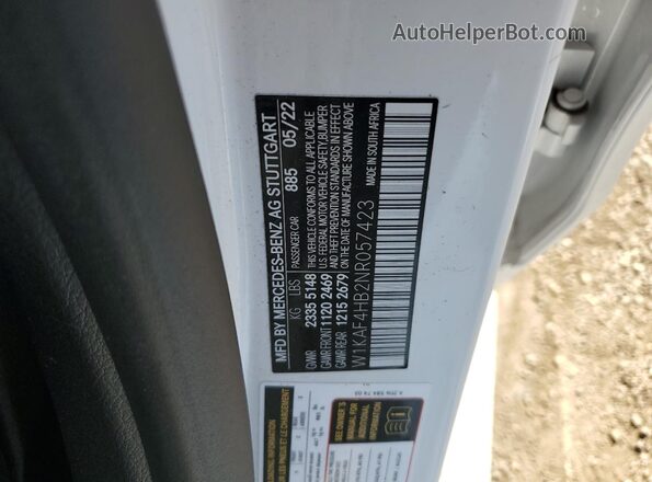 W1KAF4HB2NR057423 2022 MERCEDES-BENZ C Белый 