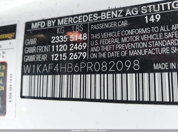 W1KAF4HB6PR082098 2023 MERCEDES-BENZ C-CLASS Белый Вид подкапотного пространства