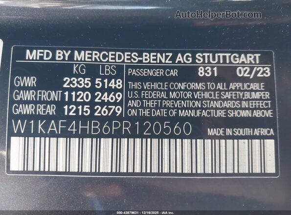 W1KAF4HB6PR120560 2023 MERCEDES-BENZ C-CLASS Gray ძრავის განყოფილების ხედი