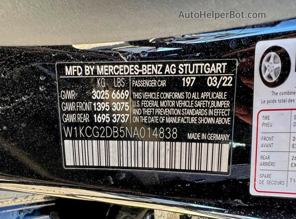 W1KCG2DB5NA014838 2022 MERCEDES-BENZ EQS Black Вид підкапотного простору