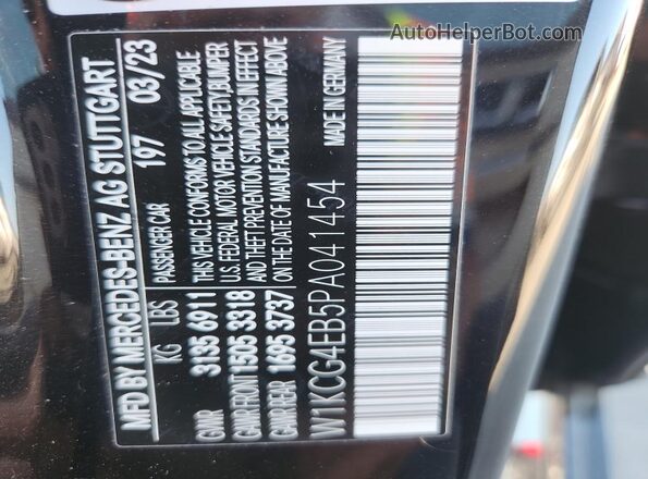 W1KCG4EB5PA041454 2023 MERCEDES-BENZ EQS Black VIN კოდის სტიკერის ხედი