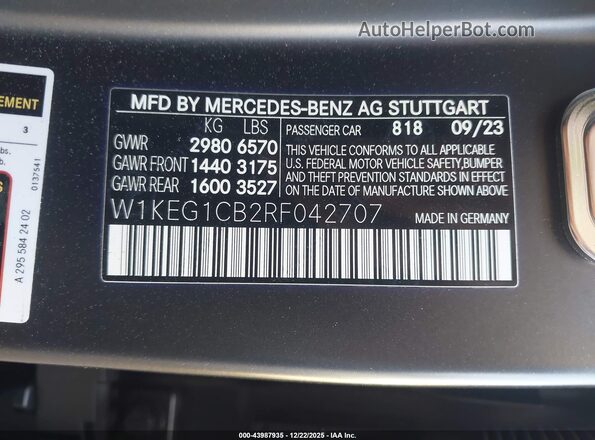 W1KEG1CB2RF042707 2024 MERCEDES-BENZ EQE 350 Black 