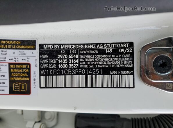 W1KEG1CB3PF014251 2023 MERCEDES-BENZ EQE White ძრავის განყოფილების ხედი