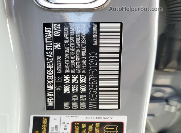 W1KEG2BB7PF012980 2023 MERCEDES-BENZ EQE Gray ძრავის განყოფილების ხედი