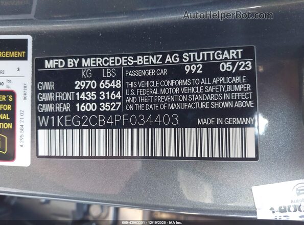 W1KEG2CB4PF034403 2023 MERCEDES-BENZ EQE 500 Gray Շարժիչի բաժամունքի տեսք