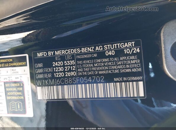 W1KMJ6CB8SF054702 2025 MERCEDES-BENZ AMG CLE 53 Black Widok komory silnika