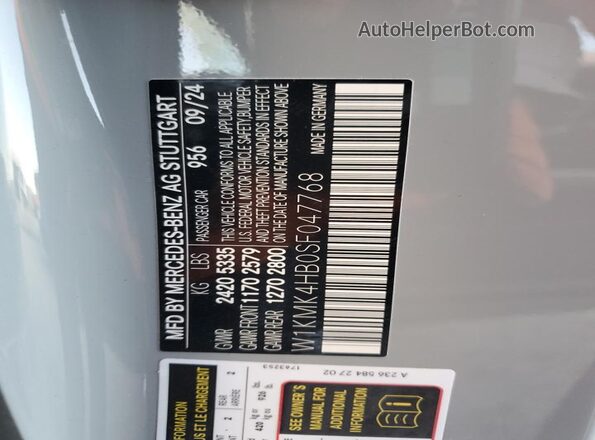 W1KMK4HB0SF047768 2025 MERCEDES-BENZ CLE Gray Вид підкапотного простору
