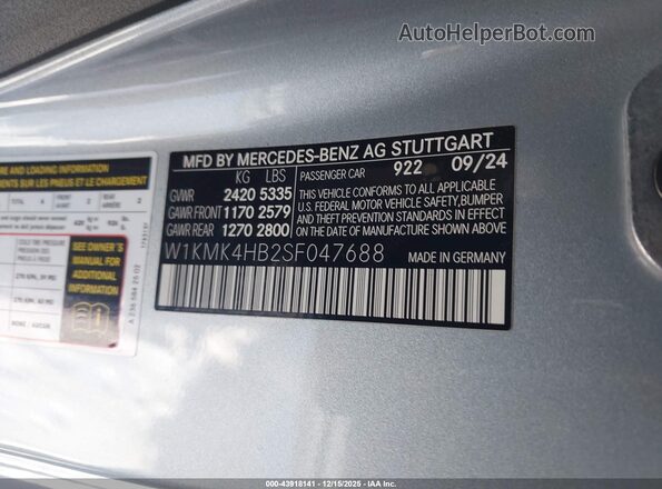 W1KMK4HB2SF047688 2025 MERCEDES-BENZ CLE 300 Silver Engine compartment view