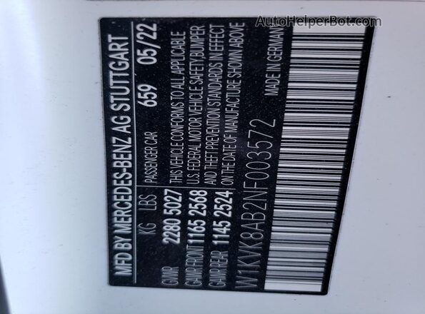 W1KVK8AB2NF003572 2022 MERCEDES-BENZ SL White 