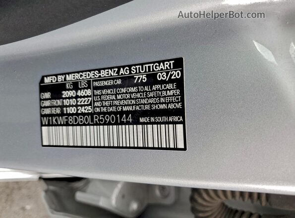 W1KWF8DB0LR590144 2020 MERCEDES-BENZ C Silver Engine compartment view