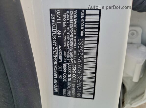 W1KWF8DB2MR625283 2021 MERCEDES-BENZ C White Widok komory silnika