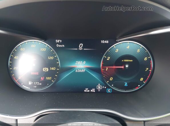 W1KWF8DB5LR598420 2020 MERCEDES-BENZ C-CLASS Black Widok tylnych siedzeń