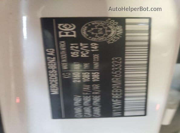 W1KWF8EB9MR653323 2021 MERCEDES-BENZ C White Вид підкапотного простору