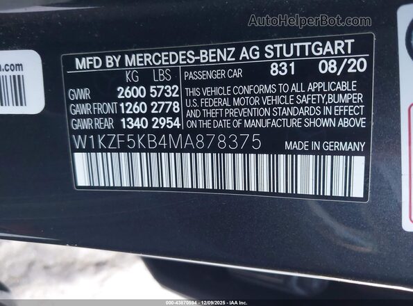 W1KZF5KB4MA878375 2021 MERCEDES-BENZ E-CLASS Black Vista del compartimento del motor