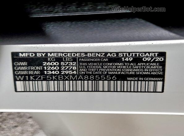 W1KZF5KBXMA885556 2021 MERCEDES-BENZ E White Engine compartment view