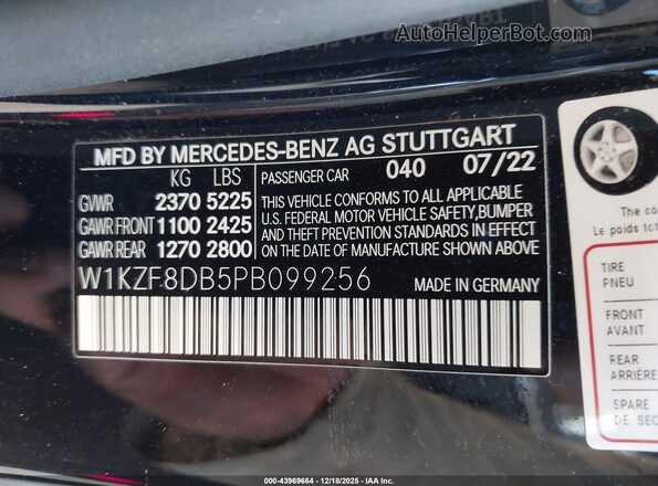 W1KZF8DB5PB099256 2023 MERCEDES-BENZ E-CLASS Черный Вид подкапотного пространства