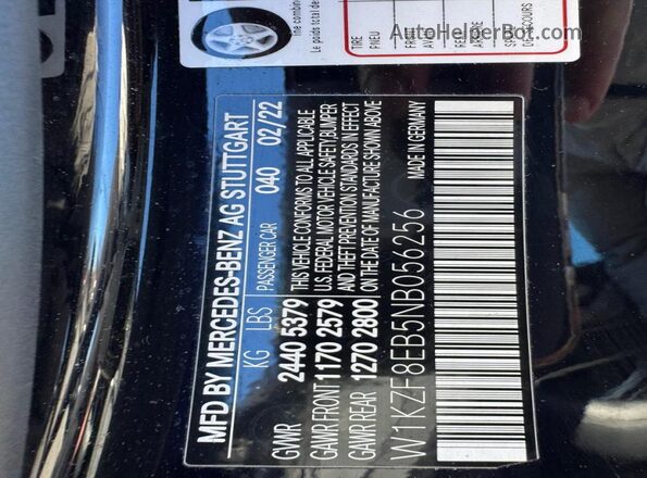 W1KZF8EB5NB056256 2022 MERCEDES-BENZ E Black Rear interior view