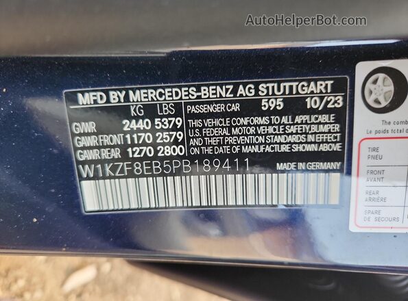W1KZF8EB5PB189411 2023 MERCEDES-BENZ E Blue ძრავის განყოფილების ხედი