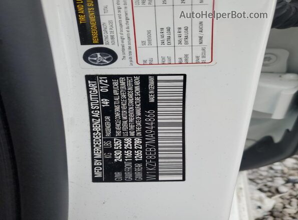 W1KZF8EB7MA944866 2021 MERCEDES-BENZ E White Շարժիչի բաժամունքի տեսք