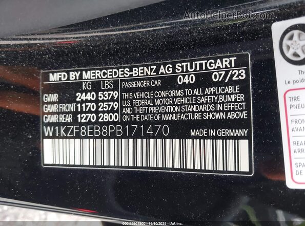 W1KZF8EB8PB171470 2023 MERCEDES-BENZ E-CLASS Black Շարժիչի բաժամունքի տեսք