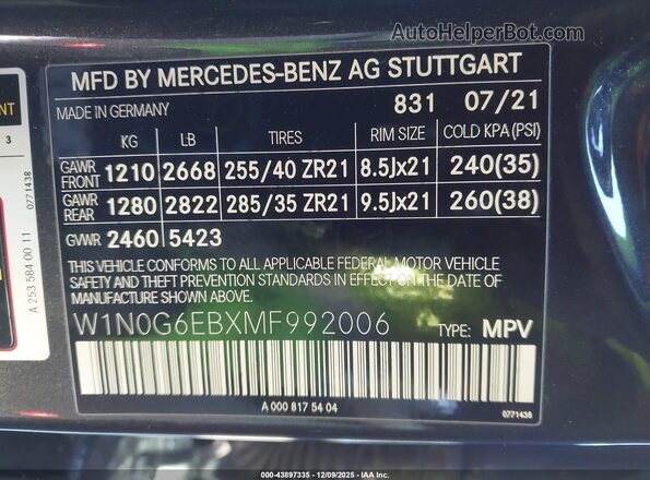 W1N0G6EBXMF992006 2021 MERCEDES-BENZ AMG GLC 43 Black Շարժիչի բաժամունքի տեսք