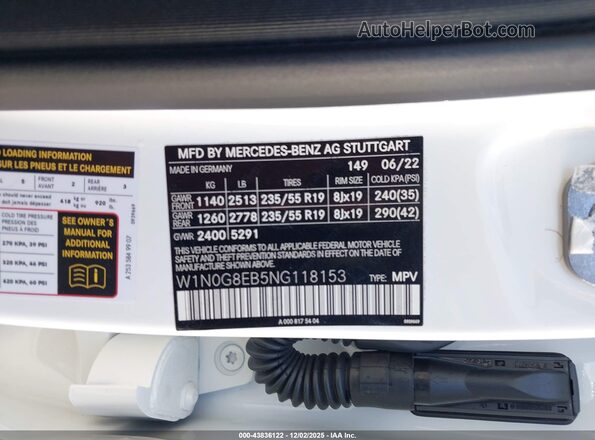 W1N0G8EB5NG118153 2022 MERCEDES-BENZ GLC 300 White Widok komory silnika