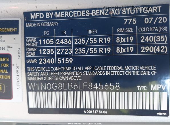 W1N0G8EB6LF845658 2020 MERCEDES-BENZ GLC 300 Silver Вид підкапотного простору