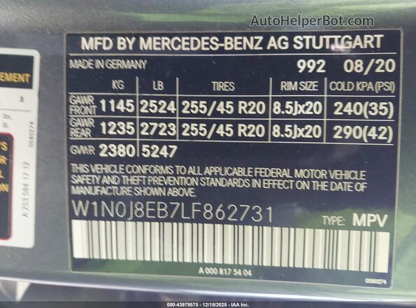 W1N0J8EB7LF862731 2020 MERCEDES-BENZ GLC 300 COUPE Gray Вид підкапотного простору