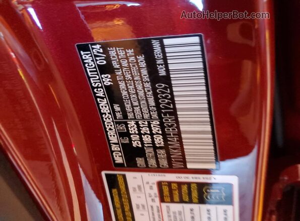 W1NKM4HB3RF129329 2024 MERCEDES-BENZ GLC-CLASS Red Շարժիչի բաժամունքի տեսք