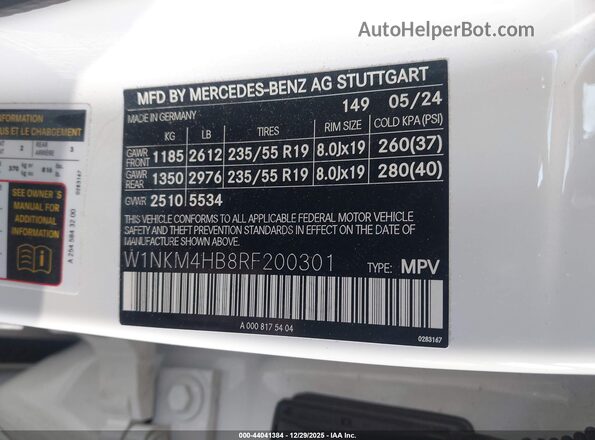 W1NKM4HB8RF200301 2024 MERCEDES-BENZ GLC 300 White ძრავის განყოფილების ხედი