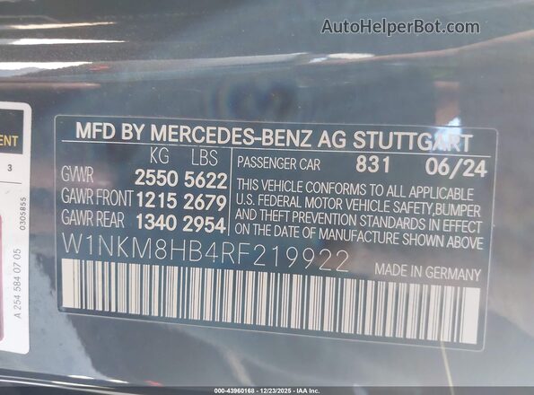 W1NKM8HB4RF219922 2024 MERCEDES-BENZ AMG GLC 43 Черный Вид подкапотного пространства