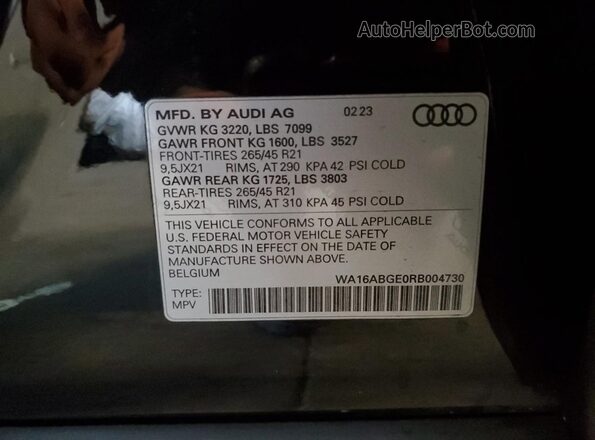 WA16ABGE0RB004730 2024 AUDI Q8 Black Вид підкапотного простору
