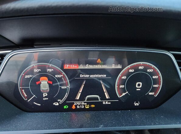 WA1AAAGE3MB013466 2021 AUDI E-TRON Gray Սարքավորումների վահանակի տեսք