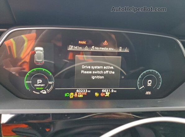 WA1AAAGE7MB013695 2021 AUDI E-TRON Blue Instrument cluster view