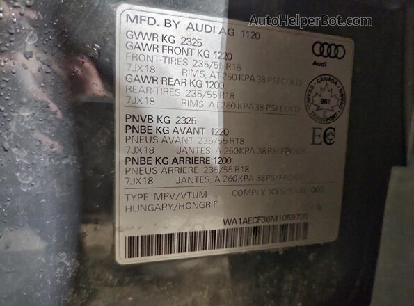 WA1AECF36M1059735 2021 AUDI Q3 Gray 