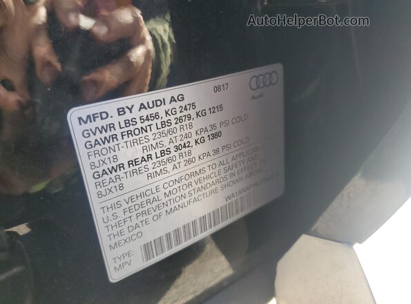 WA1ANAFY6J2040639 2018 AUDI Q5 Black Widok komory silnika