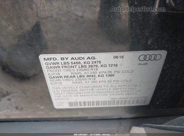 WA1ANAFY9J2204708 2018 AUDI Q5 Black Շարժիչի բաժամունքի տեսք