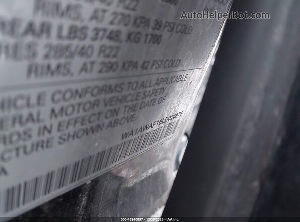 WA1AWAF16LD026876 2020 AUDI SQ8 Black ძრავის განყოფილების ხედი
