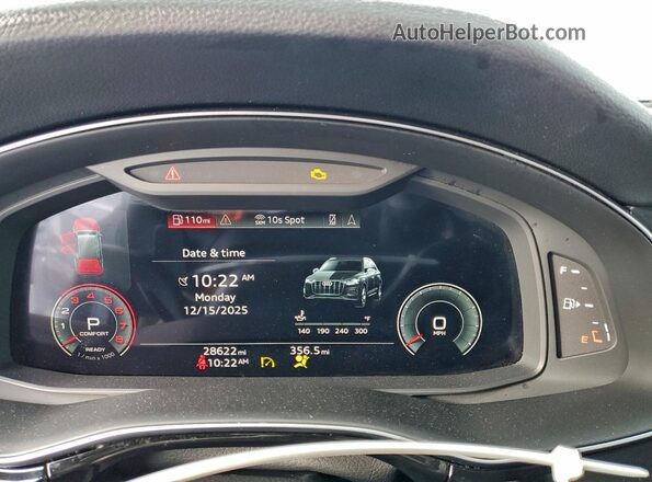 WA1AXBF78ND021513 2022 AUDI Q7 Silver Widok zestawu wskaźników