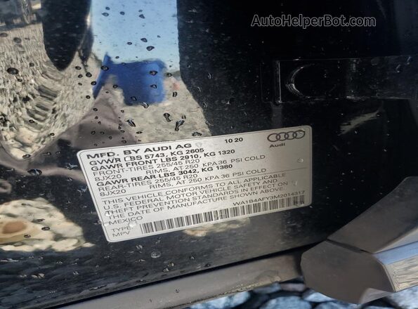 WA1B4AFY3M2014317 2021 AUDI SQ5 Black Панорамний вид салону 360°