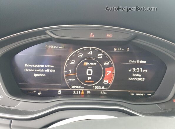 WA1B4AFY8L2022363 2020 AUDI SQ5 Black Vista del cuadro de instrumentos