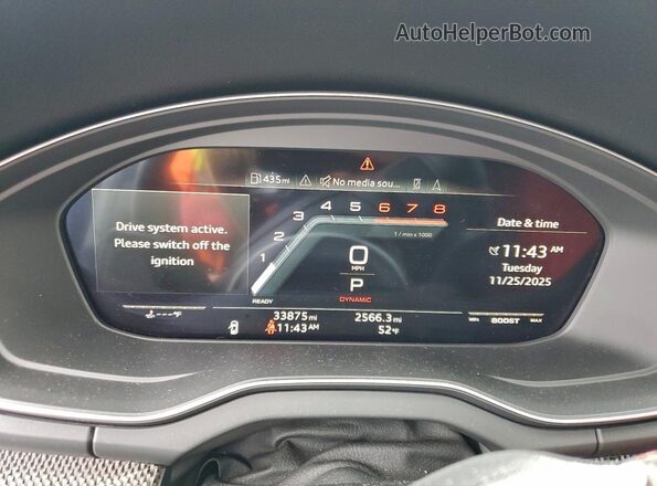 WA1B4AFYXP2162369 2023 AUDI SQ5 Gray ხელსაწყოთა პანელის ხედი